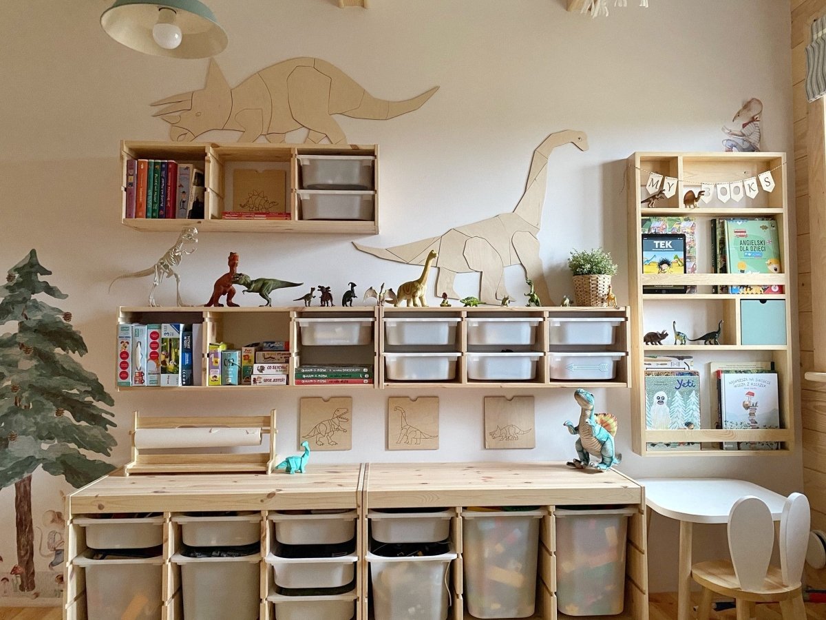 Origami Diplodocus Dinusaurie – Väggdekoration i Obehandlat Trä - Rootly - 