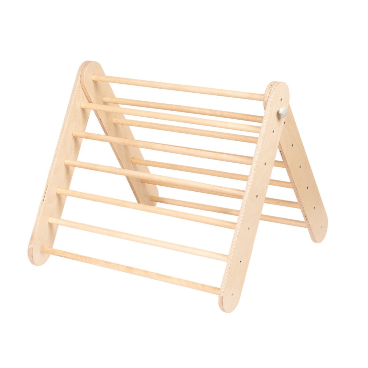 Ribbstol och Pikler Triangel i Naturlig Träfärg - Rootly - Pikler Trianglar