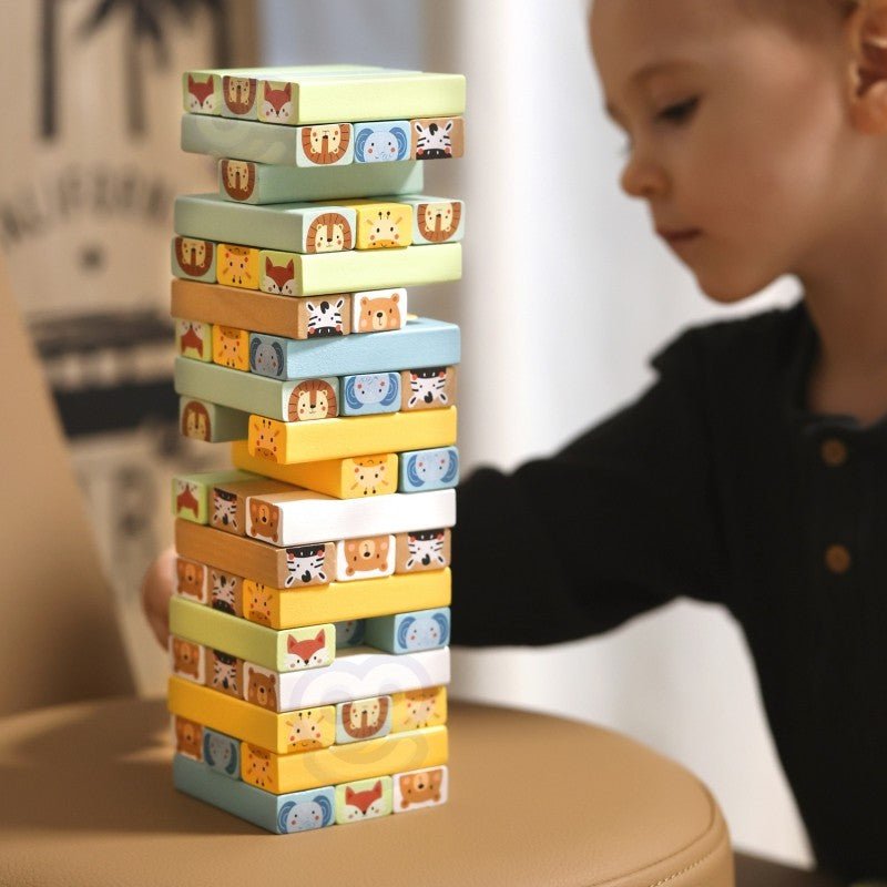 Skakiga tornet - Ekologiskt spel med djurtema - Rootly - Träleksaker