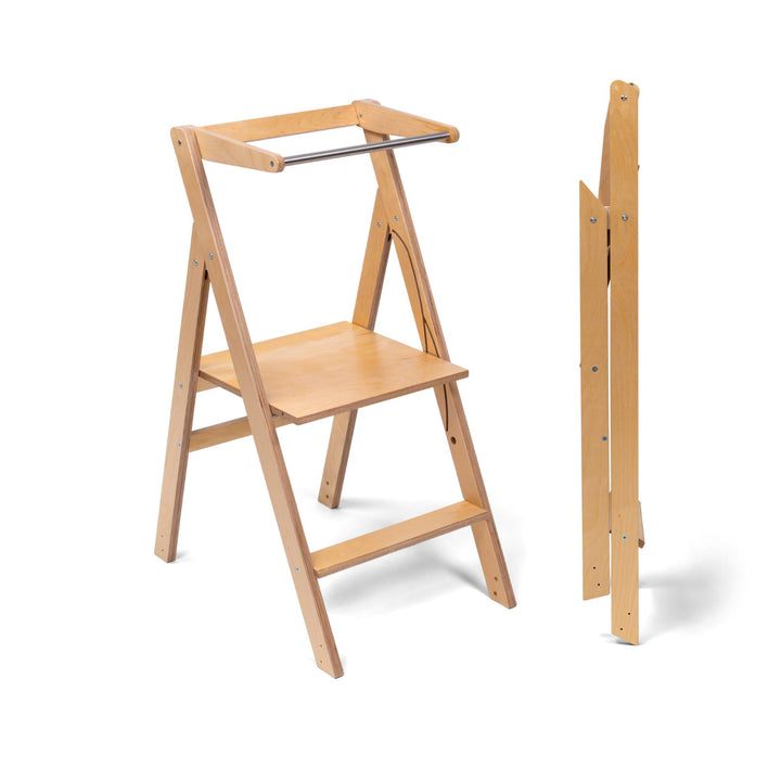 STEP’n’FOLD hopfällbart lärandetorn i naturfärgad björkplywood