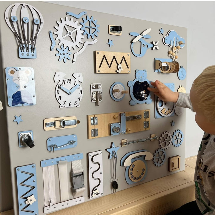 Stor sensorisk aktivitetstavla (60×70 cm) - Rootly - Montessori leksaker