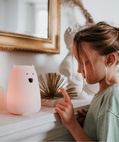 Stora Björn Lampa i BPA Fritt Silikon - Rosa - Rootly - 