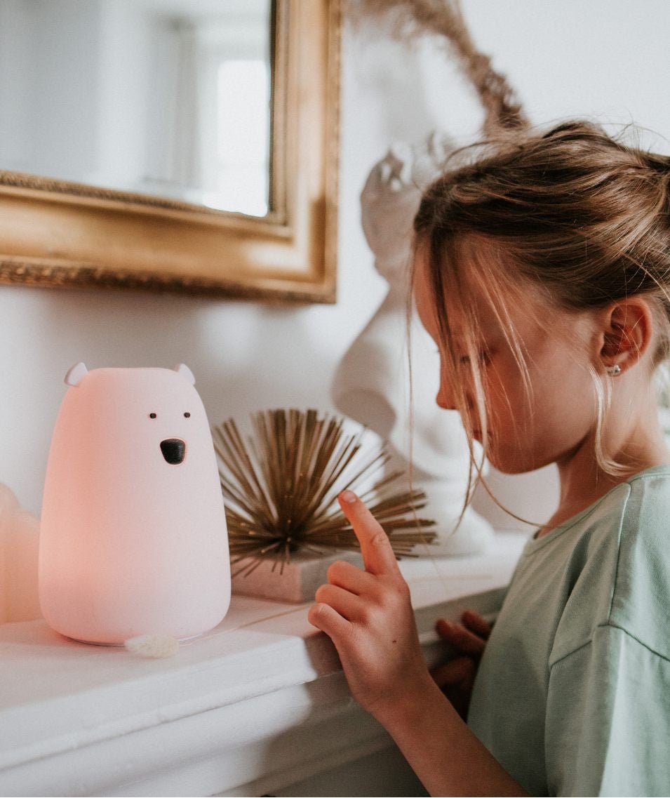 Stora Björn Lampa i BPA Fritt Silikon - Rosa - Rootly - 