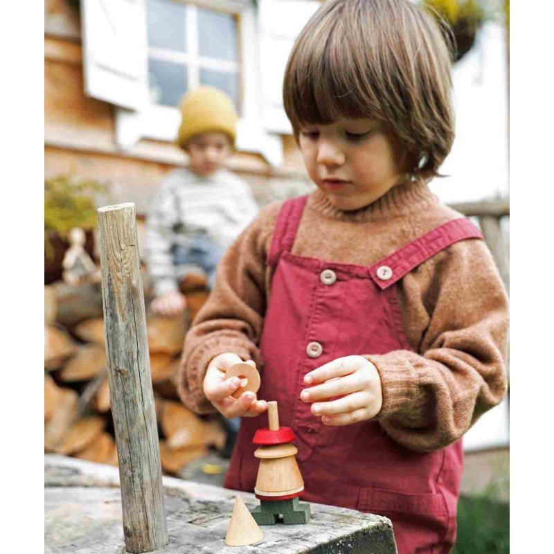 Träfigurspussel - Röd - Rootly - Träleksaker
