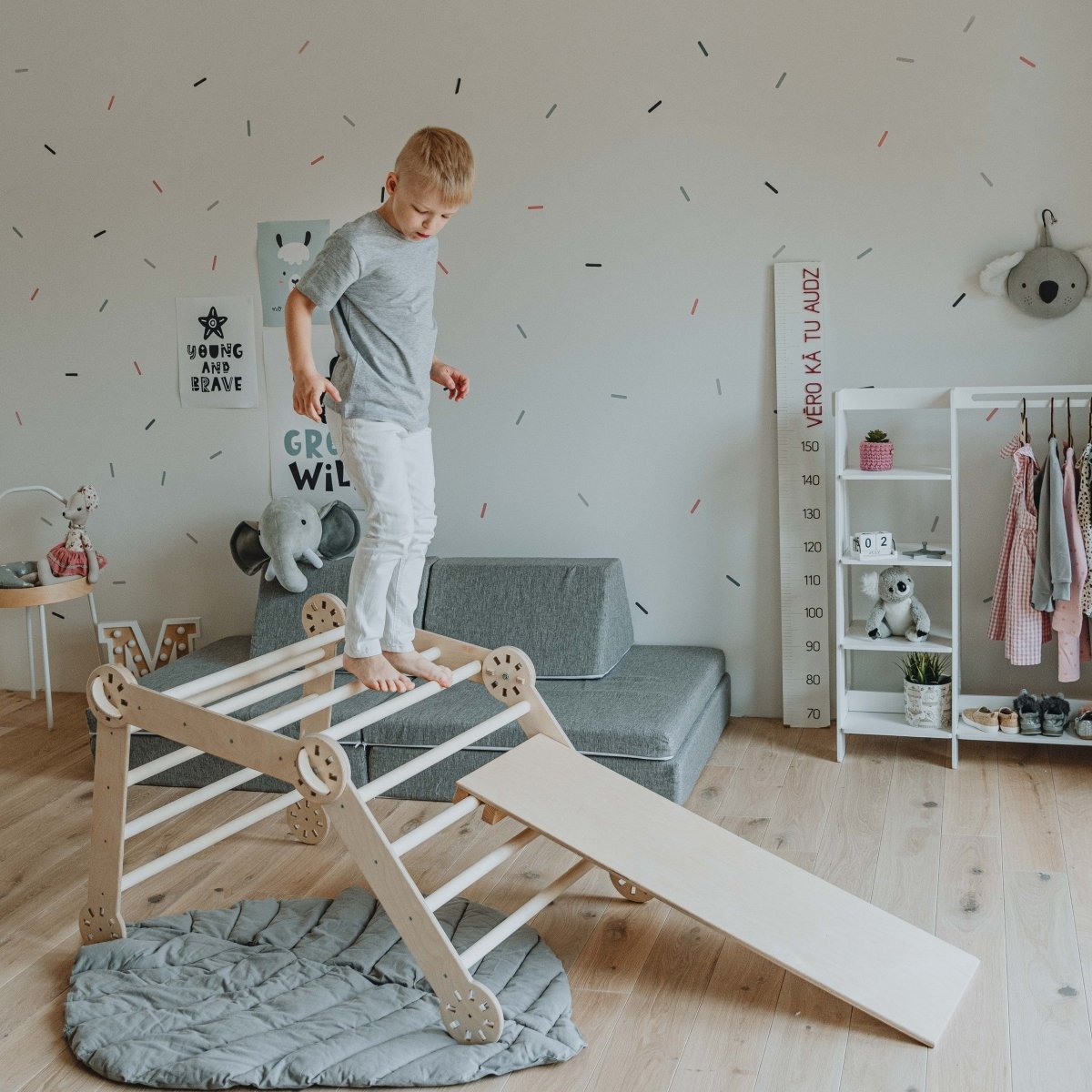 Transformerbar Montessori Klätterbåge Med Ramp - Rootly - Montessori leksaker