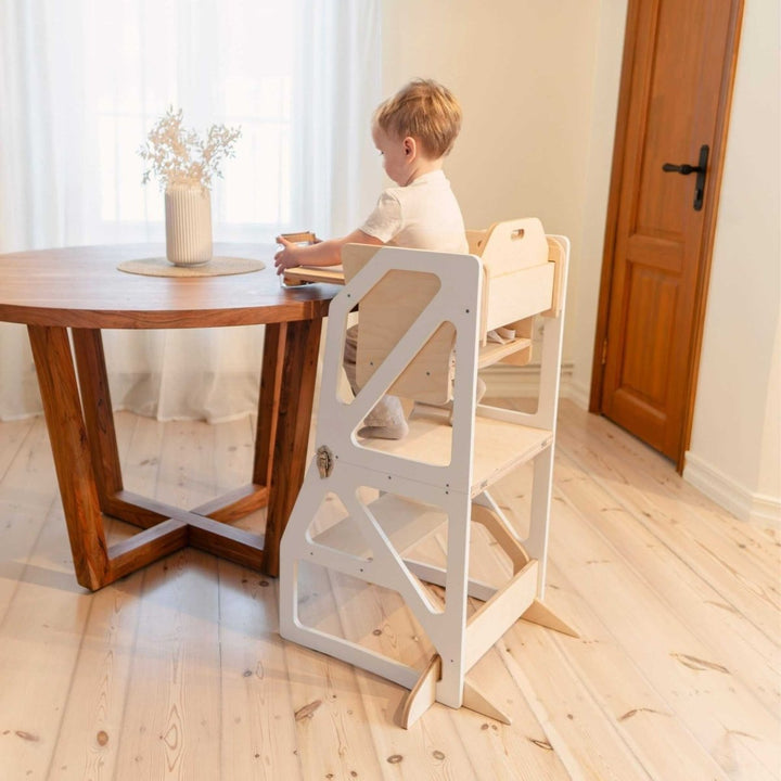 Transformerbart kökstorn - Barnstol och stol/bord kombo - Rootly - Stegpallar