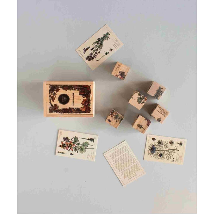 Wooden Story Bee Life träklossar om bivänliga växter