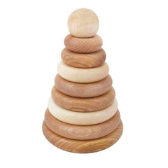 Wooden Round Pyramid - Natural - Rootly - Träleksaker