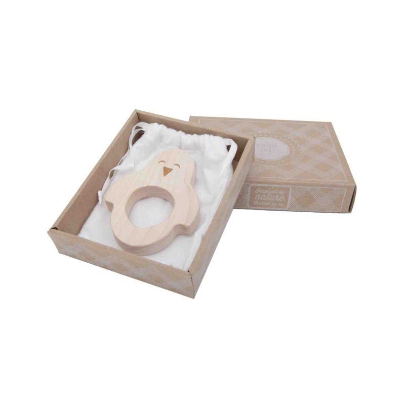 Wooden Story Bitring i trä — Pingvinen | FSC - certifierad - Rootly - Bebis